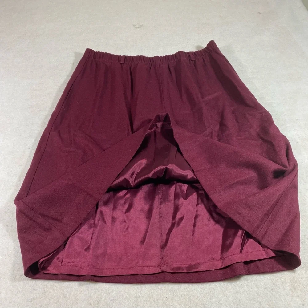 Tog Shop Aline Wool skirt Vintage Burgundy Lined Full Skirt Pockets Sz 16